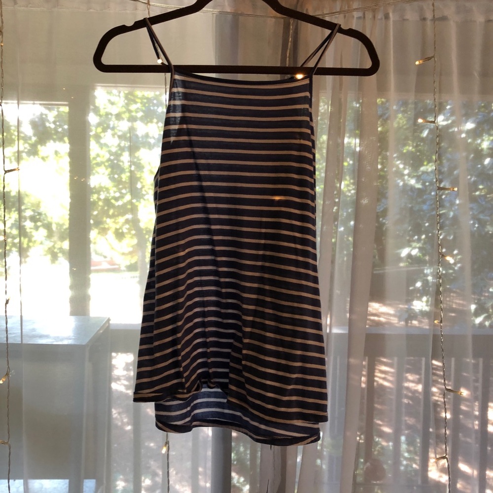 Old navy light blue and white striped tank